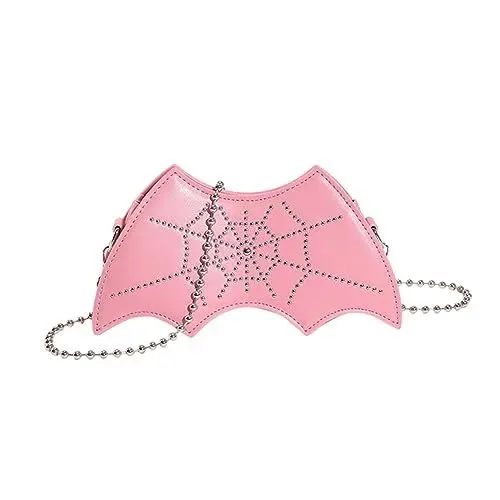 Produktbild: Männer Umhängetasche Schwarze Bauchtasche Damen Halloween Fledermaus und Winter koreanische Mode Umhängetasche Outdoor Mode Umhängetasche Herren Umhängetasche Handtasche mit Breitem (Pink, One Size)
