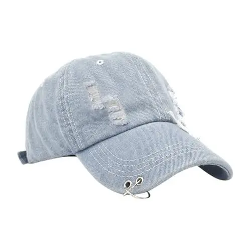 Produktbild: Männer verstellbare Frauen Hut Mütze Mode Hop Sun Hip Baseballmütze Unisex Baseballmützen Schirmmütze Damen Strick (Blue, One Size)