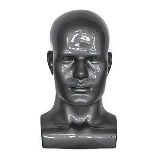 Produktbild: Männliche Schaufensterpuppe Kopf Professionelle Manikin Kopf für Display Perücken Hüte Kopfhörer Maske Sonnenbrillen Schmuck und Scravat Display Stand…