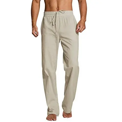 Produktbild: Männliche lässige Feste Hose Kurze gerade Hose in voller Länge Kurze Kordelzugtasche Modehose Hose Camouflage Anzug Herren (Beige, XXL)