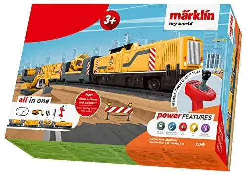 Produktbild: Märklin My World Spielzeugeisenbahn Startpackung Baustelle 29346 - Elektrischer Zug 48 cm mit Fernsteuerung - inklusive Betonmischer und Bagger für den BAU für Fans von Modelleisenbahnen ab 3 Jahre