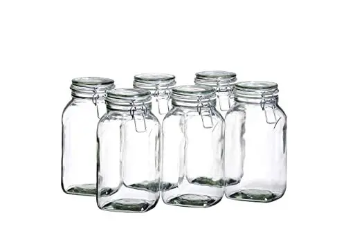 Produktbild: MÄSER 925343 Gothika, Einmachgläser groß, 6er Set à 2,5 l, made in Germany, Vorratsgläser mit Deckel und Drahtbügel zum luftdichten Aufbewahren, Einkochen und Einlegen, Glas, transparent