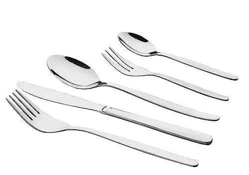 Produktbild: MÄSER Besteck Set 6 Personen, Essbesteck 30-teilig aus Edelstahl, Besteckset spülmaschinenfest rostfrei, Servierbesteck inkl. Esslöffel, Menü-Gabel, Tafelmesser, Teelöffel und Kuchengabel