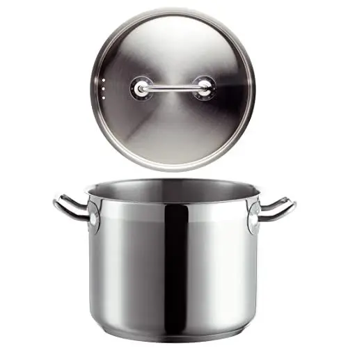 Produktbild: Mäser, Serie Professional, Gemüsetopf 20 cm mit Deckel, Topf aus hochwertigem Edelstahl 18/10, Induktion, Literskala, Silber