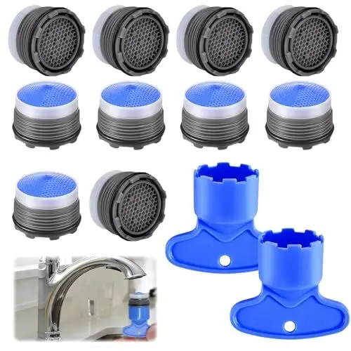 Produktbild: MAEXUS 10 Stück Wasserhahnbelüfter,Eingebauter Wasserhahnbelüfter,perlatoren für Wasserhähne,Wassersparer,Einfache Installation,Kompatibel mit den meisten Wasserhähnen,mit 2 Schraubenschlüssel (M16,5)