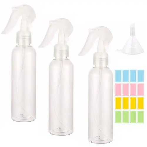 Produktbild: MAEXUS 3 Pack Sprühflasche 100 ml, Zerstäuber Sprühflasche, wiederverwendbar, Transparent Spray Bottle, Wassersprühflasche für Blumen, pflanzen, Haare, Reinigung (Kommt mit Trichter + Etikett)