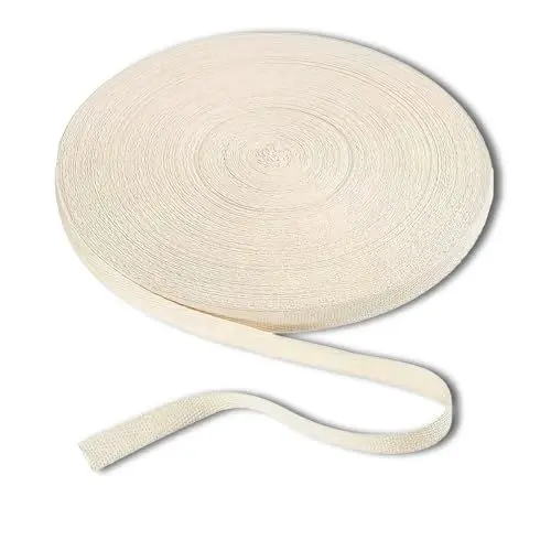 Produktbild: MAEXUS Cotton Bias Tape 50m x 10mm Seam Tape Schrägband zum Nähen Herringbone Cotton Webbings, Twill Tape, Edging Tape, Hem Tape for DIY Crafts Sewing Piping, Nahtband zum Nähen