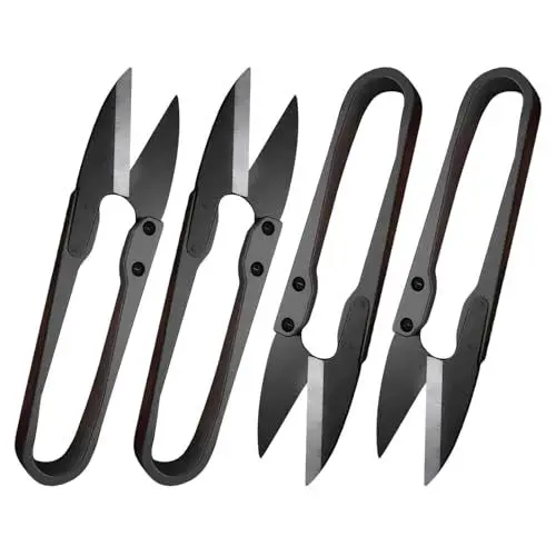 Produktbild: MAEXUS® Fadenschere Scharf aus Edelstahl, 4 Stück Fadenschere Klein Scharf U-förmiges Griffdesign NäHschere für Feine Arbeiten Schneiderarbeiten, Universell Einsetzbare Schere für Küche Haushalt