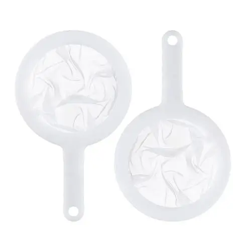 Produktbild: MAEXUS® Feines Sieb KüChe, 2 Stück Passiersieb KüChensieb Fein Nylon, Kunststoff-Sieb für Nudeln, Kleines Sieb für Küche mit Griff 11-14 cm Durchmesser (200/400 Löcher)
