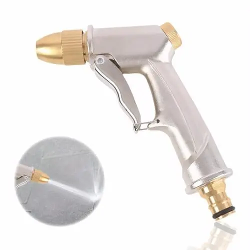 Produktbild: MAEXUS Gartenbrause, 100% Metall Gartenspritze, Garden Handbrause, Verstellbarer Wasserdurchfluss Und Robust, Leistungsstark Gartenschlauch Spritze für Garten, Bewässerung Große Flächen, Autowäschen