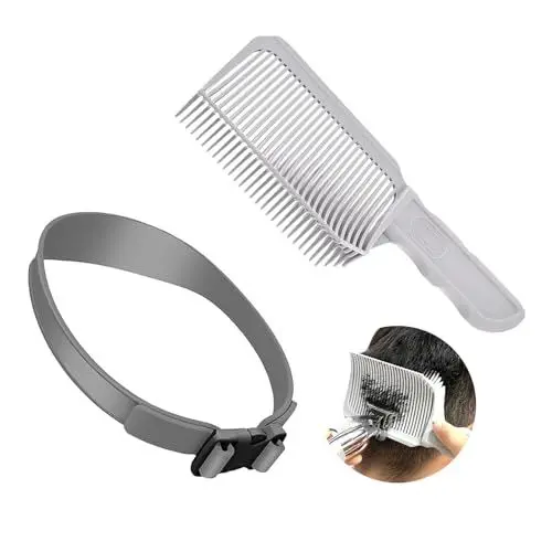Produktbild: MAEXUS® Haarschneidekamm Friseur Kamm 2 Stück, Verstellbare Haarschnitt-Schablone, ÜBergangskamm, Herren-Friseur-Set, Gebogener Silikon-Haarschneideband, Haarschneide-ÜBergangstrimmer
