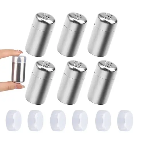 Produktbild: MAEXUS Mini Salzstreuer, 6er Salzstreuer Klein für Unterwegs, Edelstahl Salzstreuer Mini Gewürzstreuer Handlich Salz Und Pfefferstreuer für Reisen Brotdose