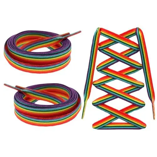 Produktbild: MAEXUS® Regenbogen SchnüRsenkel, 4 Stück Dicke SchnüRsenkel Bunt Breite Schnürsenkel für Sneaker, LGBTQ Accessoires Pride Rainbow Bunte SchnüRsenkel (Jede ist 140cm Lang)