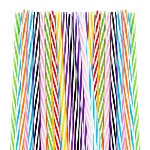 Produktbild: MAEXUS® Strohhalme Plastik Bunte 23cm<strong>50 Stück:</strong> Plastik Strohhalme, TrinkröHrchen Trinkhalme Plastik, Wiederverwendbare Plastikstrohhalme für Den TäGlichen Gebrauch - Zufällige Farbe