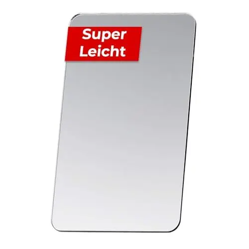 Produktbild: MAGATI Handspiegel - doppelseitiges, ultraflaches, kompakter Spiegel aus Kunststoff für Geldbörse und Tasche, Kleiner Kosmetikspiegel, Schminkspiegel 8x4.5cm, 1 Stück