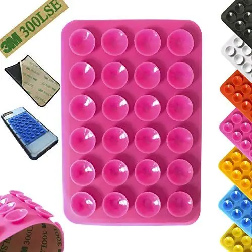 Produktbild: Mag-Balls Saugnapf Haltematte selbstklebend für alle Handy Modelle Halterung Halter Handyhalterung Universal Smartphone PKW KFZ Auto Hülle Handyhülle Multi Flexibel (Rosa/Pink)
