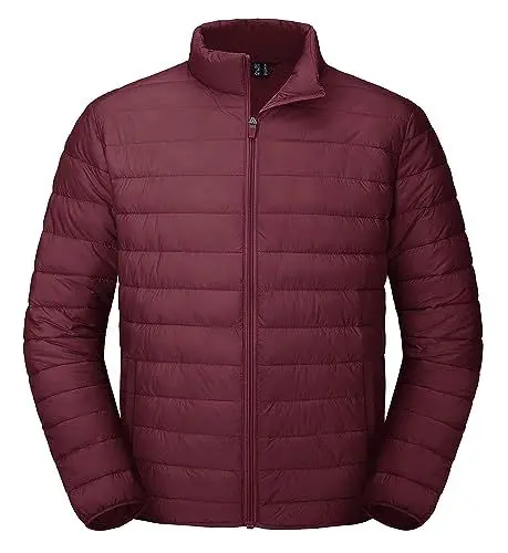 Produktbild: MAGCOMSEN Herren Winter Pufferjacke Leicht Sport Steppjacke Outdoor Wasserdicht Funktionsjacke Herren Warme Trekkingjacke Gefüttert Jagd Angeln Jacke Weinrot XL