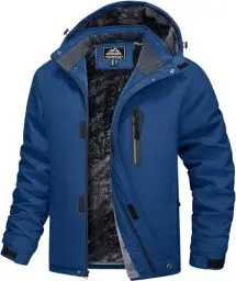 Produktbild: MAGCOMSEN Herren Winter Skijacke Atmungsaktiv Gefüttert Jacke Wasserdicht Softshelljacke Herren Warme Outdoorjacke mit Vielen Taschen Wandern Trekking Übergangsjacke Dunkelblau XL