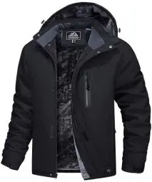 Produktbild: MAGCOMSEN Winterjacken Herren Warm Softshelljacke Winddicht Wasserdicht Skijacke Herren Fleece Gefüttert Winterparka mit Multi Taschen Atmungsaktiv Snowboardjacke Schwarz 3XL