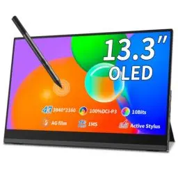 Produktbild: Magedok OLED Portable Monitor 4K Touchscreen,13,3 Zoll Tragbarer Monitor - MPP Stylus Pen Support -1MS, 100000:1, 400Nit, Full HD, TÜV-Low Blue Eye Care Mobile Display für Laptop PC Mac Game Console