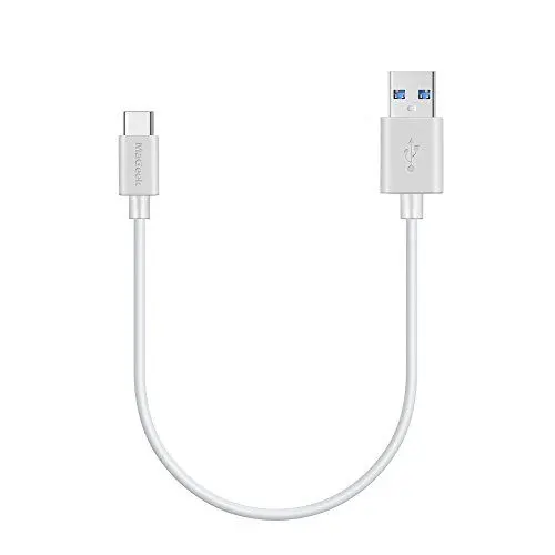 Produktbild: MaGeek Kurzes USB Typ C auf USB 3.0 Kabel (0,3 Meter) für Galaxy S20, S10, S8, MacBook, Nintendo Switch, Sony XZ, LG V20 G5 G6, HTC 10 und mehr (Weiß)