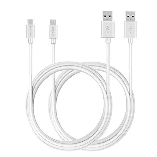 Produktbild: MaGeek Micro USB Kabel 3m (2-Stück) Super Lang Schnell Aufladen Synchronisationen und Ladekabel Kompatibel mit Samsung Galaxy S7, S6, S4 Note 5/4, A7, A5, Tab 4, Motorola, Google, Nokia (Weiß)