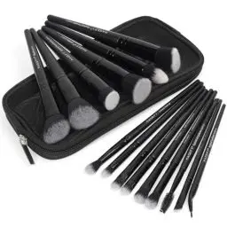Produktbild: MAGEFY Make up Pinsel Set, 15 Stück, hochwertige synthetische Pinselset Makeup mit Etui, Foundation, Puder, Concealer, Lidschatten, schwarz Make up Pinsel Set