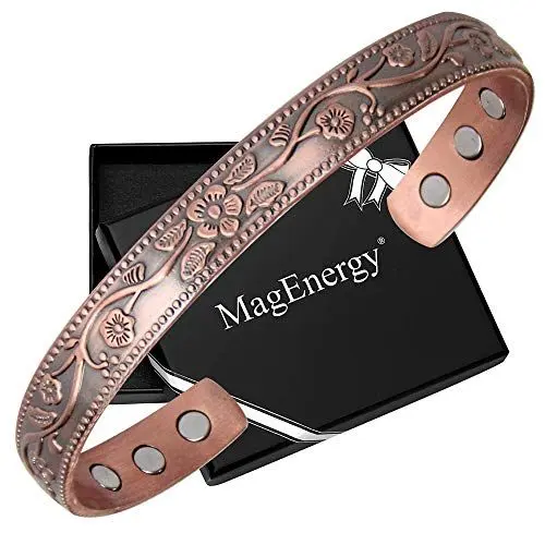 Produktbild: MagEnergy Magnetisches Kupferarmband für Damen, Kupferarmband für Arthritis, Schmerzlinderung, einstellbar und Schmuck-Geschenkbox