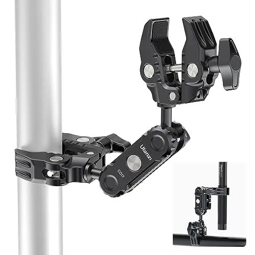 Produktbild: Magic Arm mit Super Clamp, ULANZI Dual Kamera Klemmhalterung mit 360° Drehkugel, Doppelkugelkopf Adapter mit 1/4