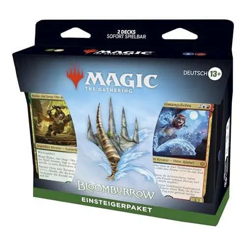 Produktbild: Magic: The Gathering Bloomburrow-Einsteigerpaket | Lerne Magic mit 2 Bloomburrow-Decks | Sammelkartenspiel für zwei Spieler ab 13 (deutsche Version)