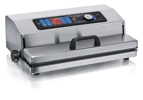 Produktbild: Magic Vac, Jumbo 40, Heavy Duty Lebensmittel-Vakuummaschine aus Edelstahl, Ideal für Vakuumbeutel und Behälter, mit Hochleistungsmotor, Lebensmittel-Vakuum-Set, Patentiert, Hergestellt in Italien