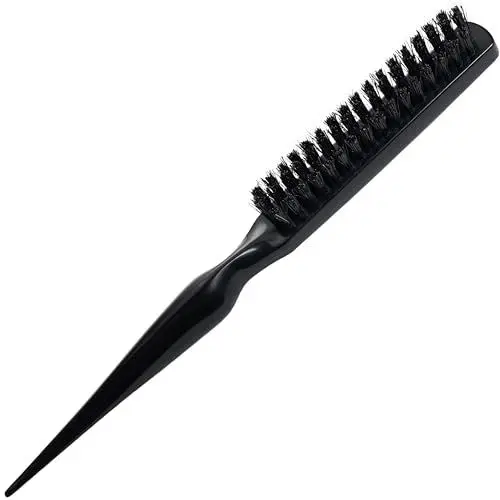 Produktbild: Magic marQus - Volumen und Glanz Wildschweinborsten Toupierbürste - Sleek Bun Bürste - Teasing Brush, Haarbürste Sleek Look - 1Stk - klassich Schwarz