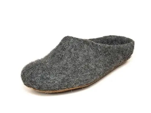 Produktbild: Magicfelt Filz-Hausschuh 713 - Damen & Herren Pantoffeln aus 100% Schurwolle Steinschaf Grau, 42