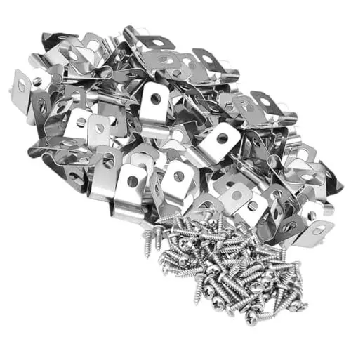 Produktbild: MAGICLULU 100 Stück Metall -Viehzaunclip im Freien Zaundraht aus Aluminium Panel Drahtschraube Fechten Befestigungsclips für Käfig Drahtklammern Draht-Clip Drahtzaunklemme Aluminium-Material