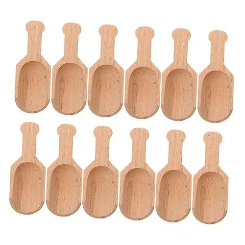 Produktbild: MAGICLULU Natürliche Holz Mini-löffel Mit Kurzem Griff 12 Stück Teelöffel Schaufeln Schaufeln Für Den Täglichen Gebrauch