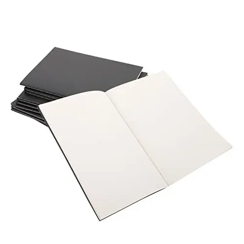 Produktbild: MAGICLULU Journal 12 Stück A5 Notizbücher Mit Schwarzem Einband Einfache Taschenbücher Zum Planen Skizzieren