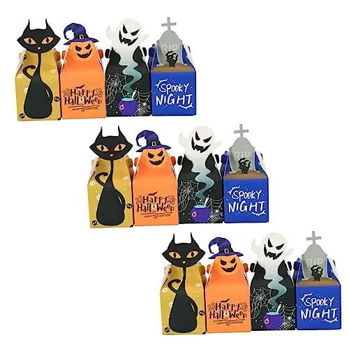 Produktbild: MAGICLULU Halloween-box 12 Stück Themen-süßigkeiten-verpackungsboxen Für Partys Halloween-süßigkeiten-verpackungsbox Papier-aufbewahrungsbehälter