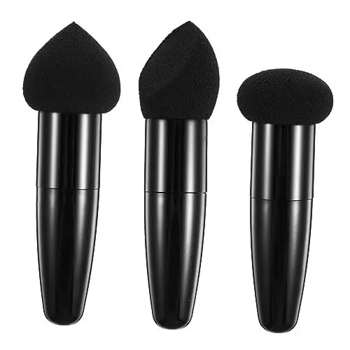 Produktbild: MAGICLULU 12 Stk Herzförmiges Gesichtswasser handhaben geschmeidiger Make-up-Schwamm Puderquaste Mini-Mixer Make-up-Tool Schminkstifte mit Griff Einweg einstellen flüssige Grundierung Puffs