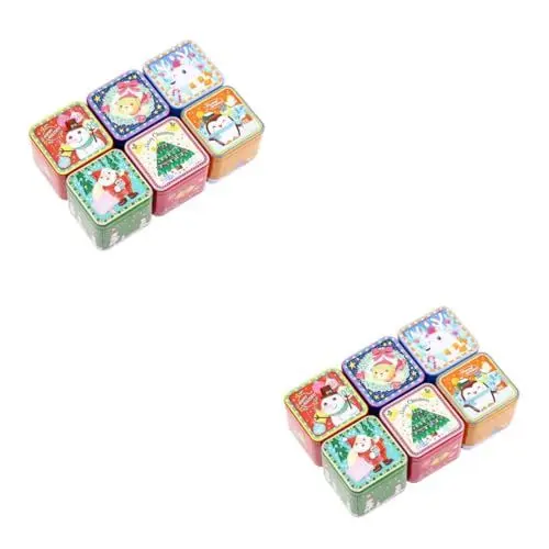Produktbild: MAGICLULU 12 Stk Süßigkeiten Box Strumpffüller ebt Weihnachts-Leckerli-Boxen urlaub Keksdosen Keksbehälter zum Verschenken Süßigkeitenglas Aufbewahrungsboxen Bonbongläser Geschenkbox kann