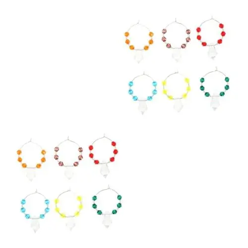 Produktbild: MAGICLULU 12 Stk Weinglas ring Weinglas-Anhänger aus Kristall Weinglasanhänger aus Kristall Etiketten Weingläser Kristallperlen Glasanhänger Weinanhänger aus Kristallperlen