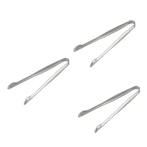 Produktbild: MAGICLULU 12stücke Edelstahl Servierzange Praktische Mini Für Lebensmittel Eiswürfel Brot Robuste Und Rostfreie Küchenhilfe Für Zuhause Partys Und Camping Matte Oberfläche a