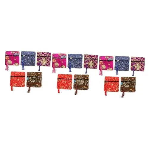 Produktbild: MAGICLULU 3sets Elegante Leinen Kordelzug Tasche Pouch Lagerung Für Koran Abdeckung Candy Party Favor Tasche 5 Stücke * 3