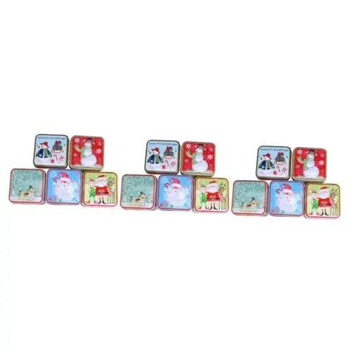 Produktbild: MAGICLULU 3sets Weißblech Candy Boxen Weihnachten Themen Platz Candy Weihnachten Präsentieren Box 5 Stücke * 3