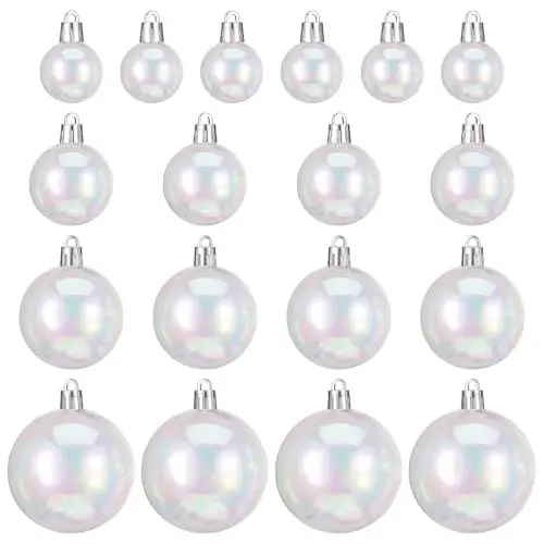 Produktbild: MAGICLULU 18 Stück Weihnachtskugel Ornamente Durchsichtige Schillernde Christbaumkugeln Bruchsichere Baumkugeln Befüllbare Hängende Ornamente Für DIY Weihnachtsparty Hochzeitsdekoration 1.5/1.9/2.3 In