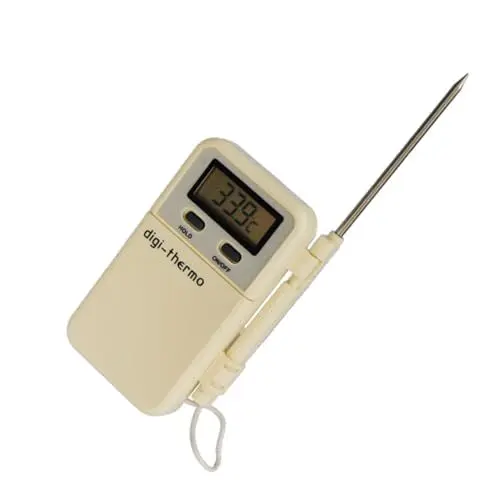 Produktbild: MAGICLULU 1Stk Backthermometer Kochwerkzeug für die Küche digitales Thermometer Sondenthermometer Grill-Timer BBQ-Thermometer elektronische Zeitschaltuhr Beige