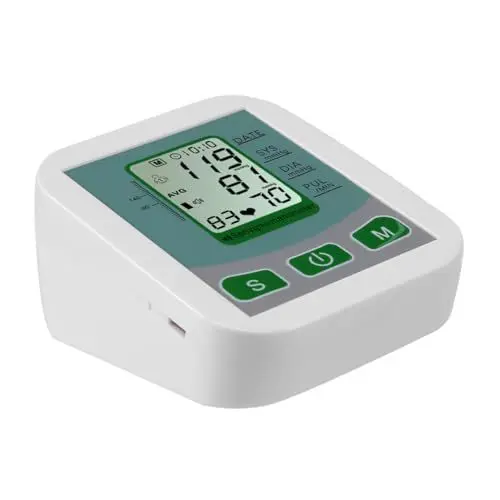 Produktbild: MAGICLULU 1Stk Blutdruckmessgerät Blutdruckmonitor automatisches Herzfrequenz-Messgerät Herzschlag-Puls-Hypertonie-Detektor Anzahl Blutdruck maschine Abs Weiß
