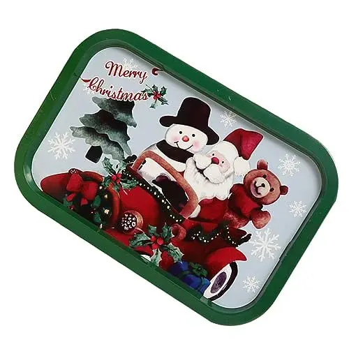 Produktbild: MAGICLULU 1Stk Geschirr Serviertablett Weihnachtsteller aus Eisen Serviertablett für Snacks Aufbewahrungsschale für Nüsse Obstteller aus Metall für den Haushalt Weihnachten Obstschale