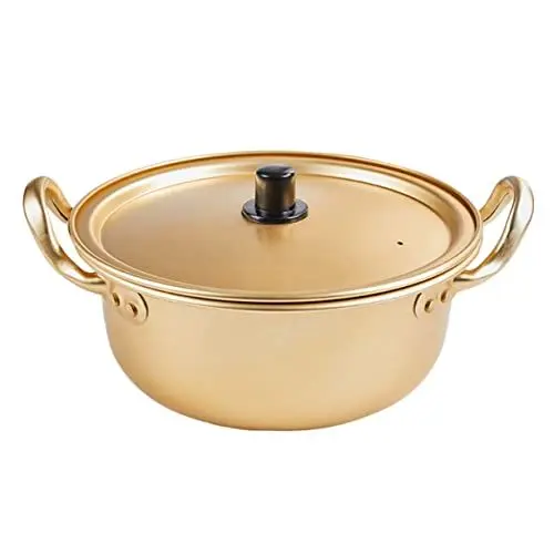 Produktbild: MAGICLULU Koreanische Ramen-pfanne Großer Aluminium-nudeltopf Hitzebeständig Antihaftbeschichtet Binauraler Griff Küchen-ramentopf Einfach Zu Verwenden