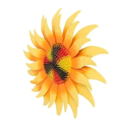 Produktbild: MAGICLULU 1Stk Schmiedeeiserne Ornamente künstlich Gänseblümchen Wandkunst Metall Dekor Eisenhandwerk-Sonnenblumen-Anhänger Garten-Sonnenblumen-Anhänger aus Eisen draussen Charme Wandbehang