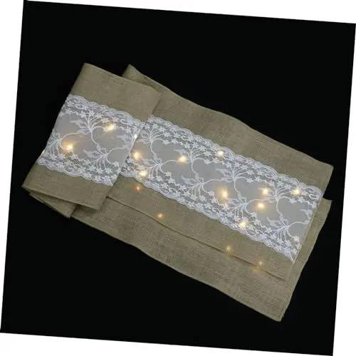 Produktbild: MAGICLULU 1pc Hochzeit Party Spitze Tisch Abdeckung Licht up Decor Tischdecke für Abendessen